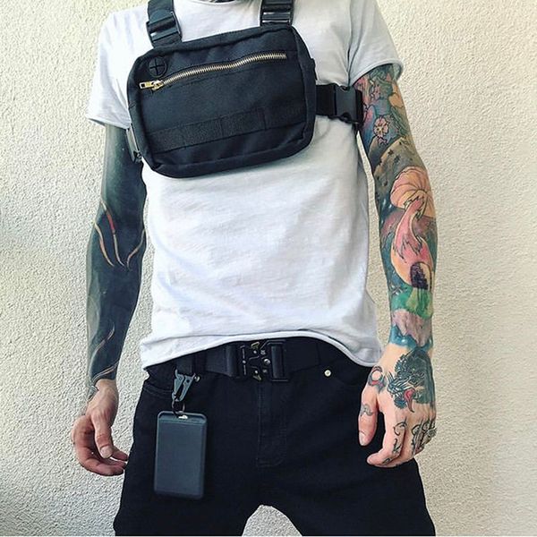

new chest bag for men tactical vest bag casual function chest rig bags streetwear for boy waist pack male kanye 072002
