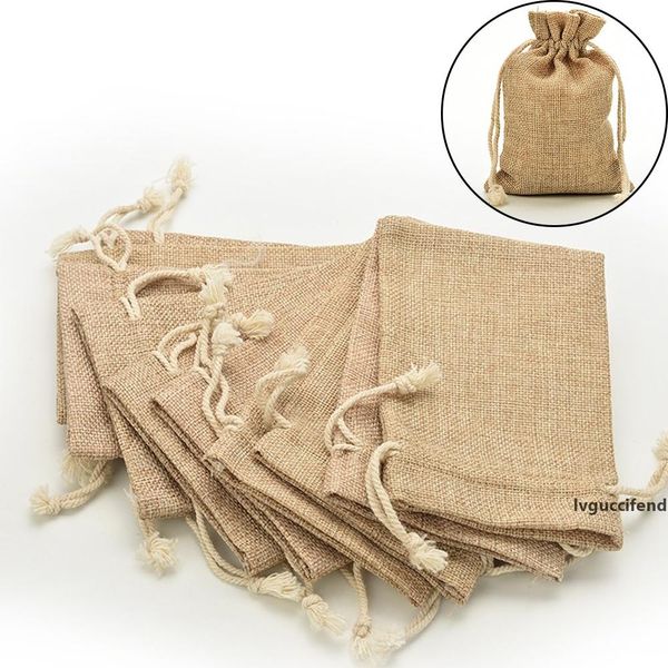 

linen jute drawstring gift bags sacks party favors packaging bag wedding candy gift bags party supplies 6 sizes