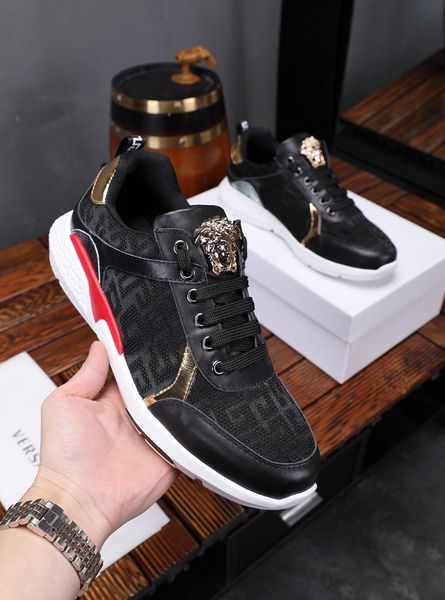 

2020l limited edition embroidered comfortable breathable men's casual sneakers, personalized and fashionable high-end tide shoes, size, Black