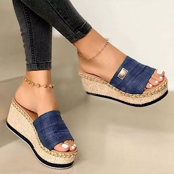 

new summer women wedge slippers platform flip flops soft comfortable 2020 new casual shoes outdoor beach sandals ladies slides, Black