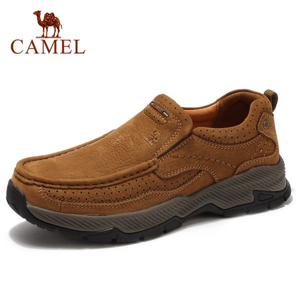 

camel men's shoes genuine leather casual shoes tooling male outdoor soft-soled fold-resistant comfortable cowhide men, Black