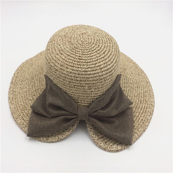 

new parent-child all-match women's bowknot split straw big brim outdoor sun straw sun hat sunscreen holiday sunshade hat, Blue;gray