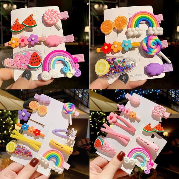 

korean children hairpin female princess candy baby cute candy color hair accessories web celebrity, Slivery;white