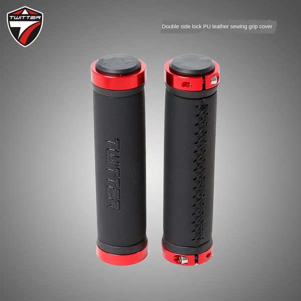 

jingte mountain handle cover manual sewing bicycle accessories pu leather anti-skid handle cover bicycle cycling accessories, Silver