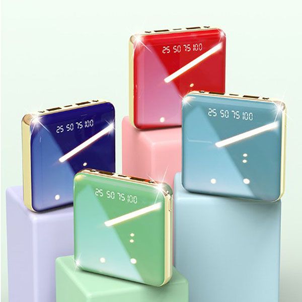 

new compact jadeite mini large capacity charger 20000 ma palm electroplating digital display portable mobile power supply