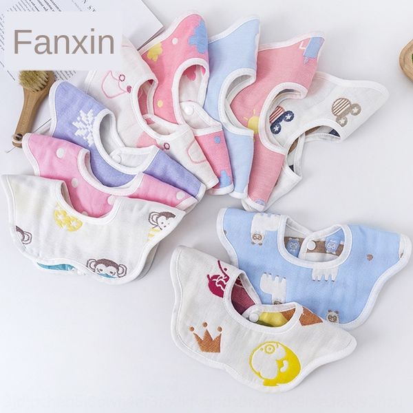 

special offer maternal and infant products cotton cartoon six-layer gauze saliva pocket baby baby children bib bib