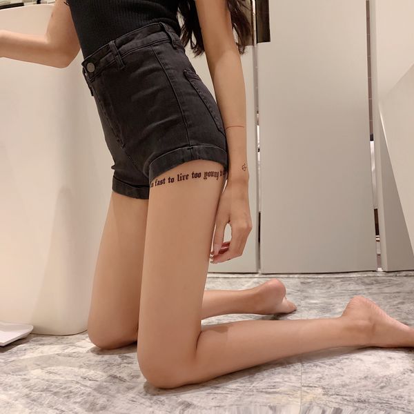 

fashion temperament tight high waist hip denim shorts ziyangqi womens summer new style 2019 fashion, White;black