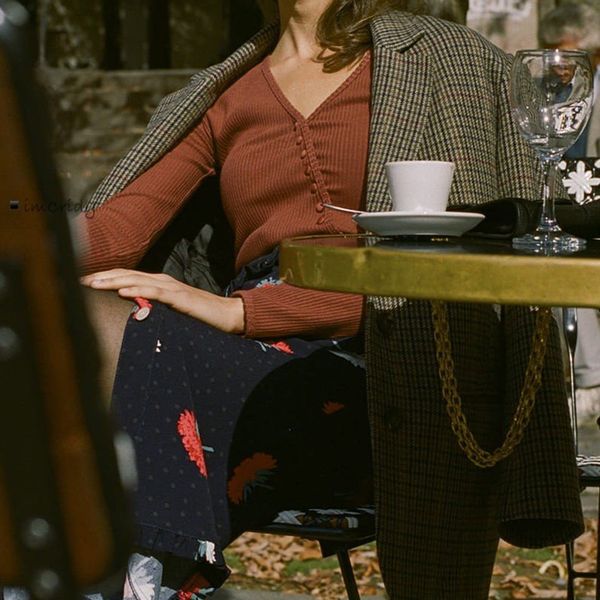 

women knit sweater v neck long sleeve lace-up slanted buttonssolid color knitted 2020 spring new, White;black