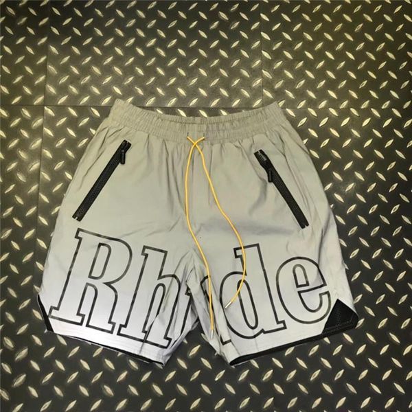 

mens shorts 3m reflective rhude women streetwear shorts fashion casual hip hop beach sportswear rhude black white