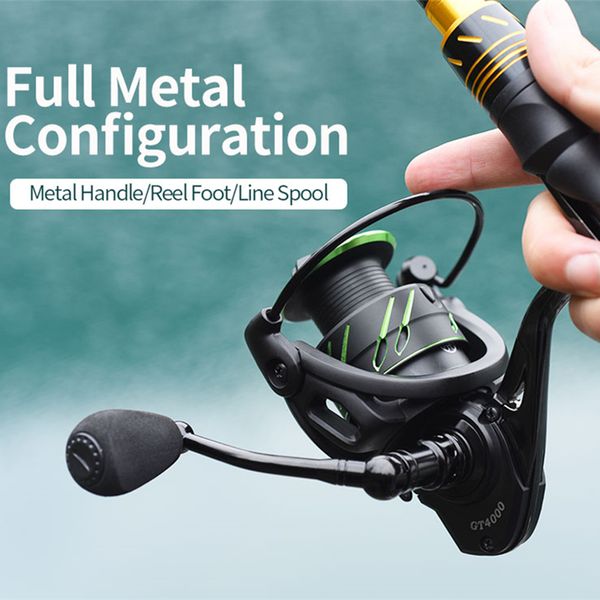 

linnhue gt 2000-7000 серии spinning рыбалка катушки все metal 10кг max drag 5,0: 1 катушки bass fishing карп saltwater рыбалки катушки