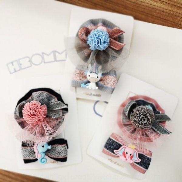 

shop 2019 new yarn ball bow circle butterfly rubber band children's hair circle head rope rubber band combination et649, Slivery;white