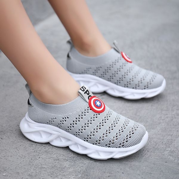 

xvmwj boys' 2020 sports board sports new children's single mesh shoes middle and big children's breathable mesh primary schoo, Black