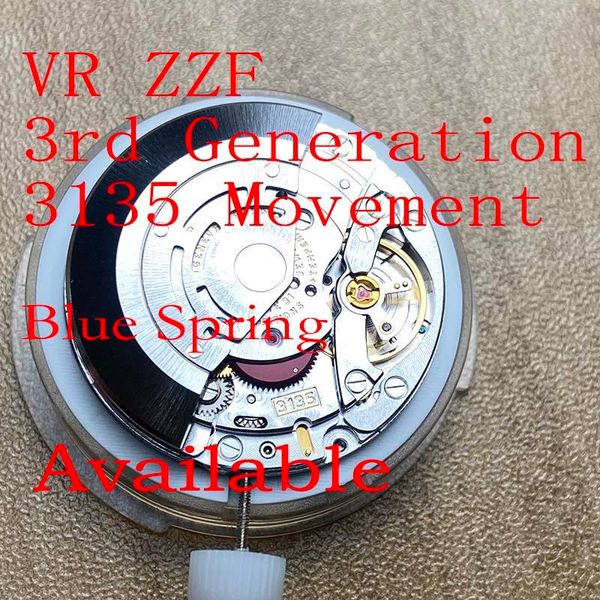 

zzf vr 3135 movement 3rd generation blue spring fix to any 3135 movement watches wholesale retail, Slivery;brown