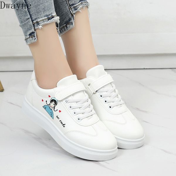 

2020 new white shoes female wild korean leather lace lazy shoes, Black