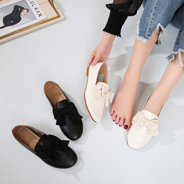 

flock flower flats loafers shoes for women shallow square toe moccasins cozy slip on soft sole plush leisure shoes large size 43, Black