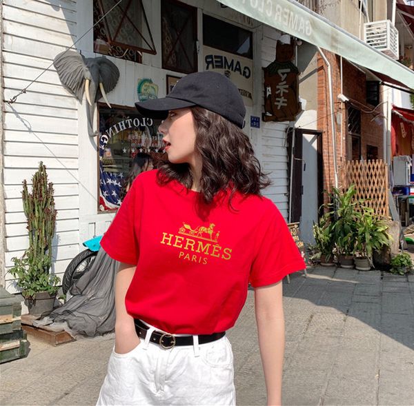 

лето 2020 новая мода печататься медведь чистого хлопка женщин-дизайнеров футболки для мужчин и женщин любителей потерять большого размера с, White