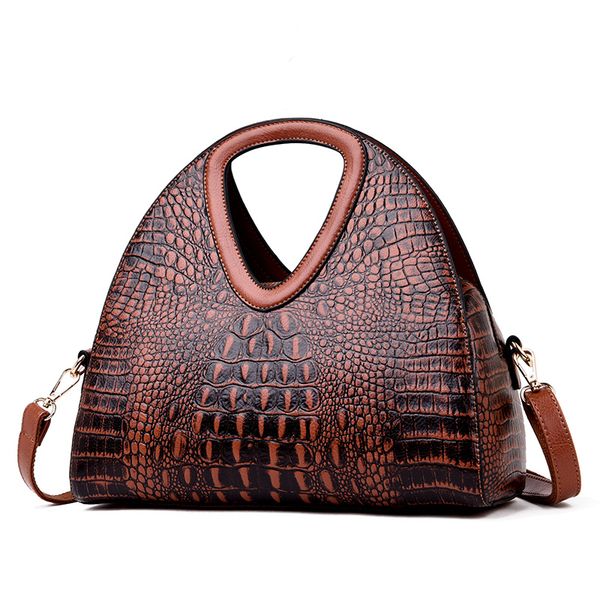 

2020 new alligator women handbag leather half moon women shoulder bags designer ladies hand bags sac a main femme