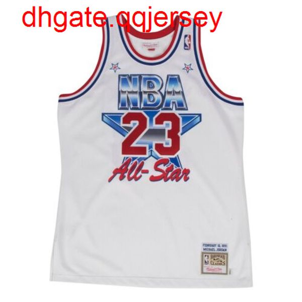 

дешевый майкл джор данса mitchell ness white 1991 all-star top джерси отсылок вест прошитых баскетбольного, Gray