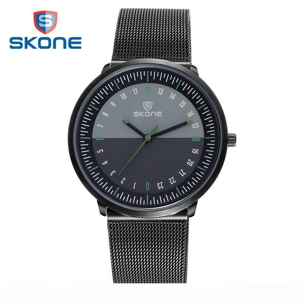 

watch men's wristwatches ultra thin watches for men stainless steel mesh quartz watch day night 24 hours mens wrist, Slivery;brown