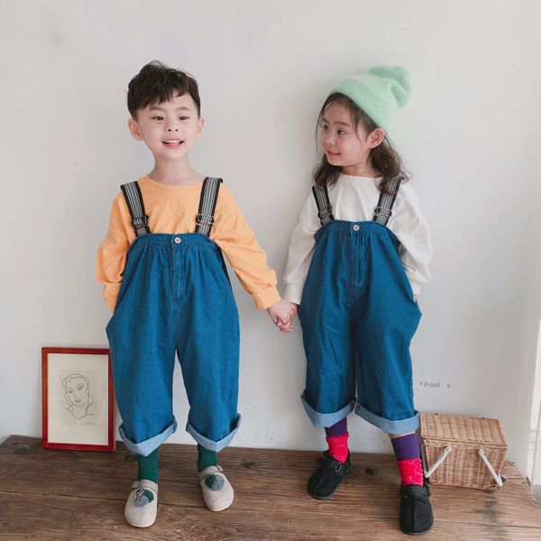 

children's korean style show belt pants concave and ribbon jeans style ribbon jeans, Blue