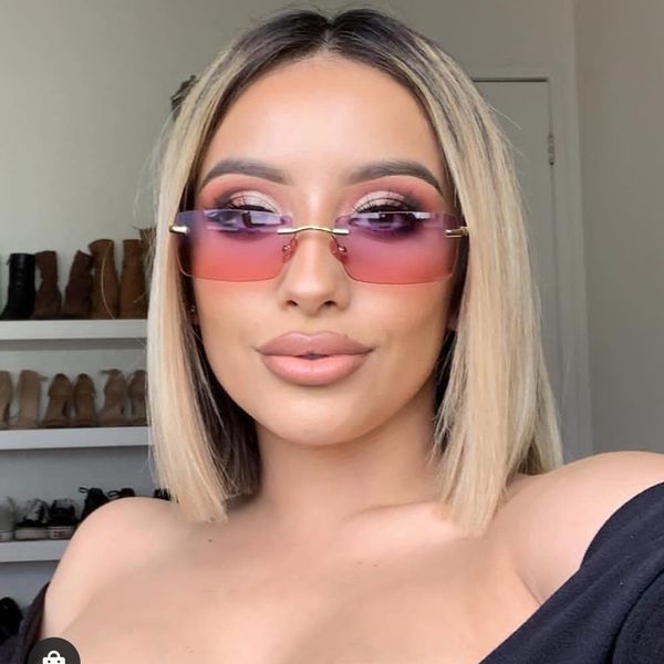 

qpeclou small metal square sunglasses women 2020 fashion colorful sun glasses for female shades for women gafas, White;black
