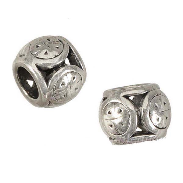 

charms beads for diy chamilia biagi bangles necklaces pendants antique silver round large hole metal jewelry findings 9*7mm 200pcs, Black