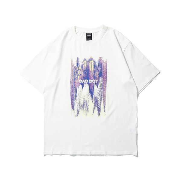 

creative letter printed short-sleeved men and women fashion brand ins summer trend loose hip hop lovers summer fashion t-shirt, White;black