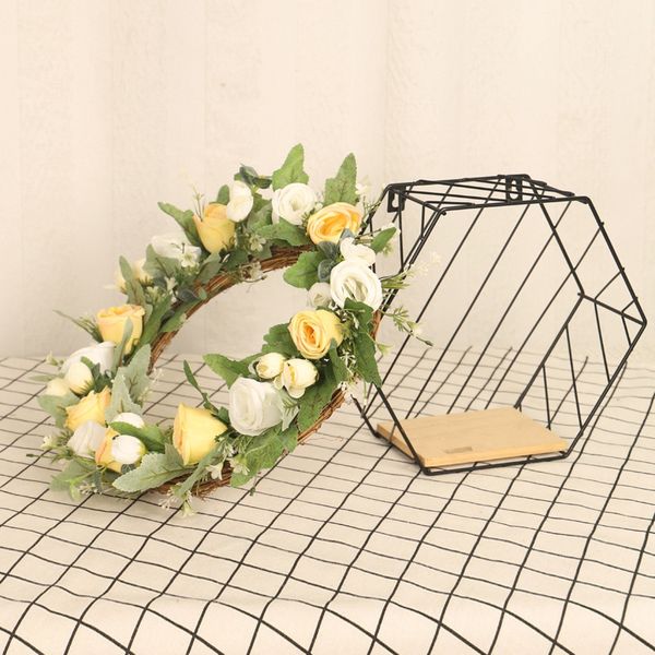 

simulation lily rose wreath garland simulation plant door hanging eucalyptus rose vine circle decoration halloween