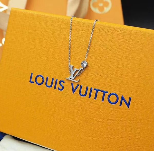 

роскошный бренд louis vuitton нового роскошный дизайнер ювелирных женщин ожерелья высокого качество золото цепь элегантный классический ожер, Silver