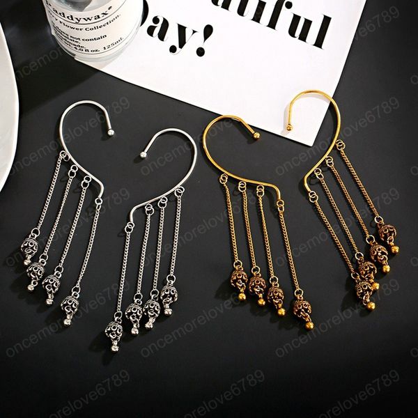 

ethnic geometry jhumka earrings for women vintage bohemia flower hollow heart shape gold color drop earrings, Silver
