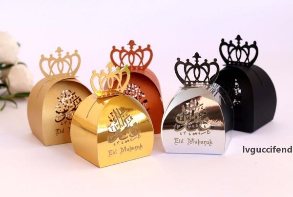 

50pcs laser hollow cut wedding party baby shower multicolor candy gift box ramadan mubarak hajj islam party candy box diy deco