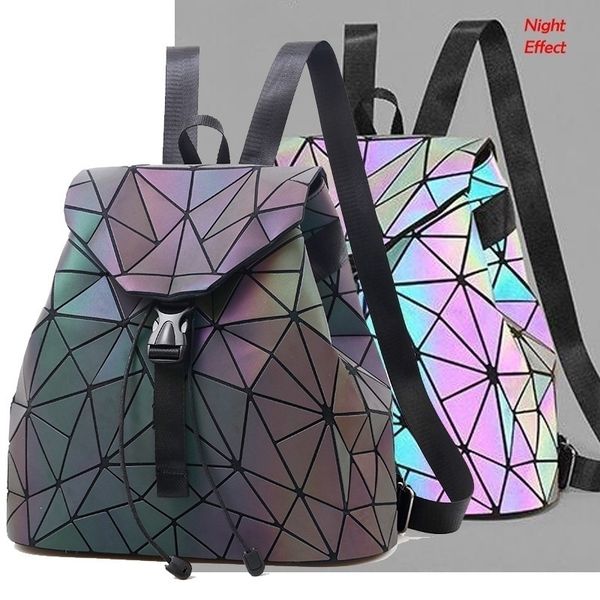 

new women's luminous backpack casual fluorescent gradient double shoulder bag fashion travel rucksack for girls