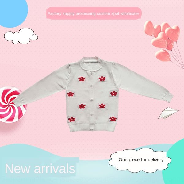 

korean coat new small red flower knitted cardigan women's loose fashion sweater coat women's knitted sweater, Blue