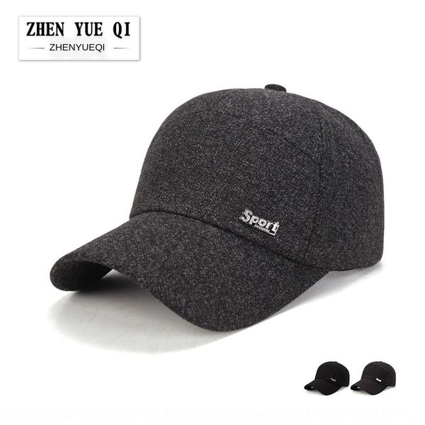 

3vq4k season new two-cotton seven-piece sport iron label men' cotton middle-aged and elderly warm baseball cap baseball cap outdoor wa, Blue;gray