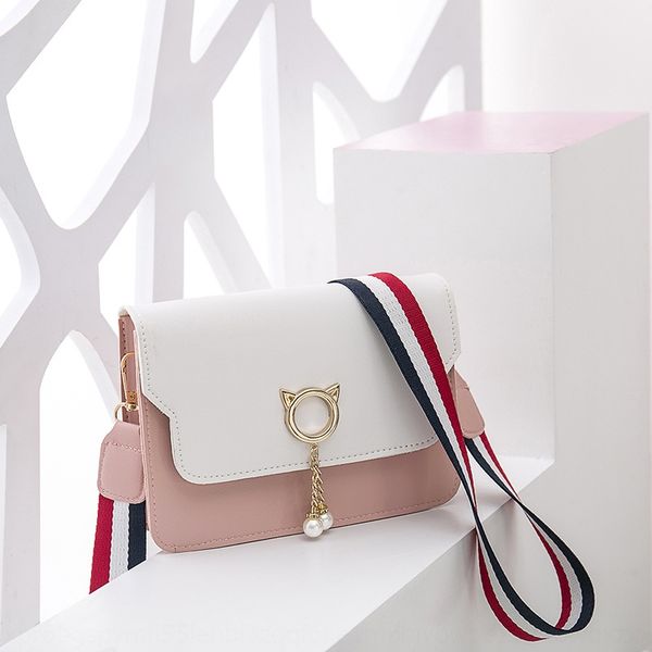 

21am1 2019 new women's fashion contrast color small square mobile phone small square bag girl's shoulder messenger bag autumn mobi, White
