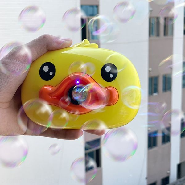 

tiktok yellow duck bubble machine children's automatic bubble toy cartoon lighting music internet camera toy camera celebrity