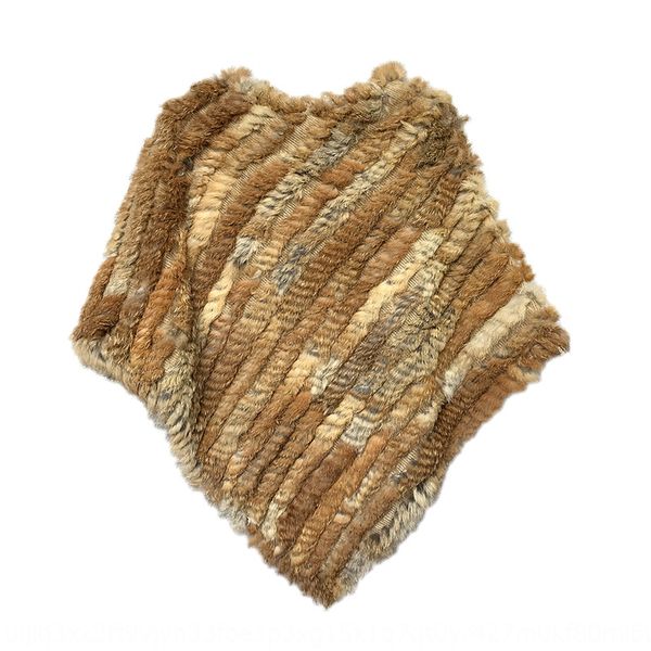 

women's warm street warm coat cloak coat fur rabbit fur shawl hand woven triangle cloak outside, Blue;gray