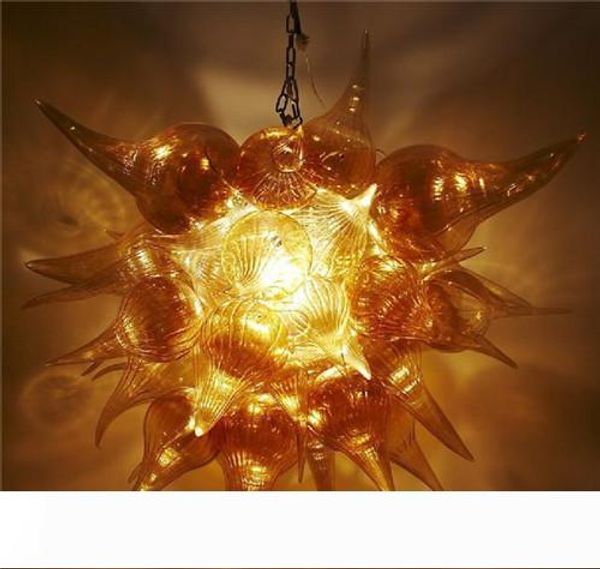 

amber hand blown glass chandeliers lamp custom artist made modern art home decoration small chandelier
