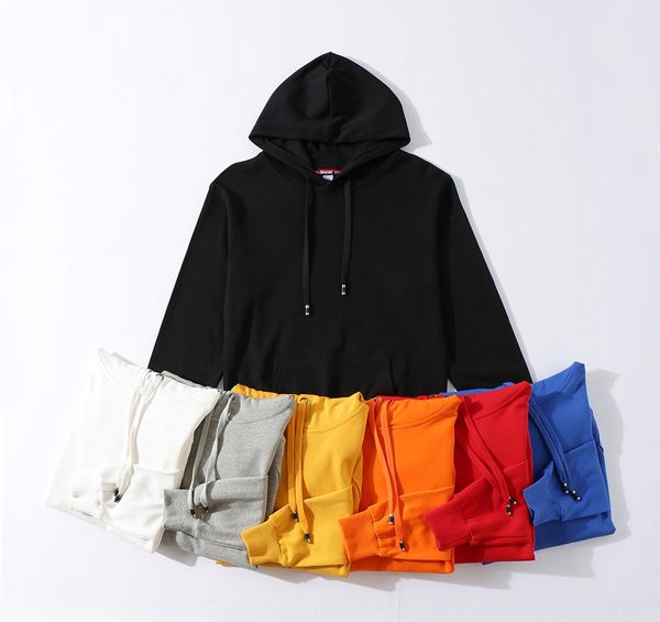

4mnyk thin terry hooded solid color blank advertising print thin terry hooded pullover pullover sweater solid color blank advertising sweate, Black