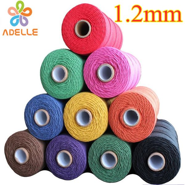 

11 colors cotton rope 1.2mm twisted gift tie lacing string tag diy tassel tie 370 yard, Black;white