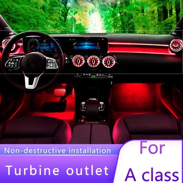 

3/12/64 colours front and rear turbine air vent for a class w177 led air condition vent synchronize with ambient light
