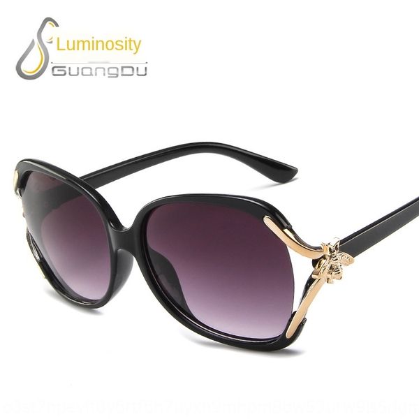 

little bee sun fashion all-match personalized fashion all-match sunglasses large frame sunglasses female, White;black