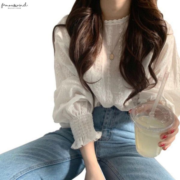 

womens clothing women lace chiffon blouse shirt long sleeve womens and blouses women shirt clothes, White