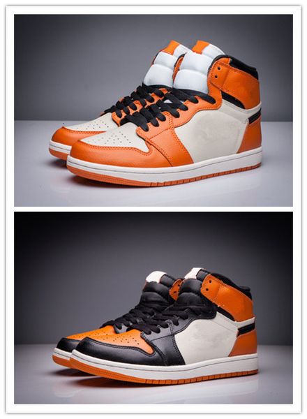 

with box 1 high og shattered backboard black orange men basketball shoes 1s sports sneakers white women trainers wholesale size 36-46