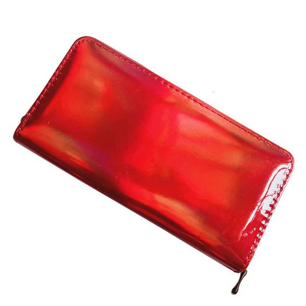 

laser wallet women purse card holder female long clutch 2019 new women holographic wallets portfel phone pocket carteira, Red;black