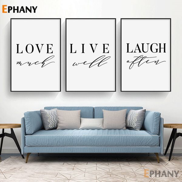 

live laugh love quotes wall art canvas painting poster simple print minimalist modern living room decorative picture home decor