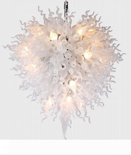 

larege wedding decor table centerpieces white glass lamps led lights hand blown glass modern ball glass chandeliers