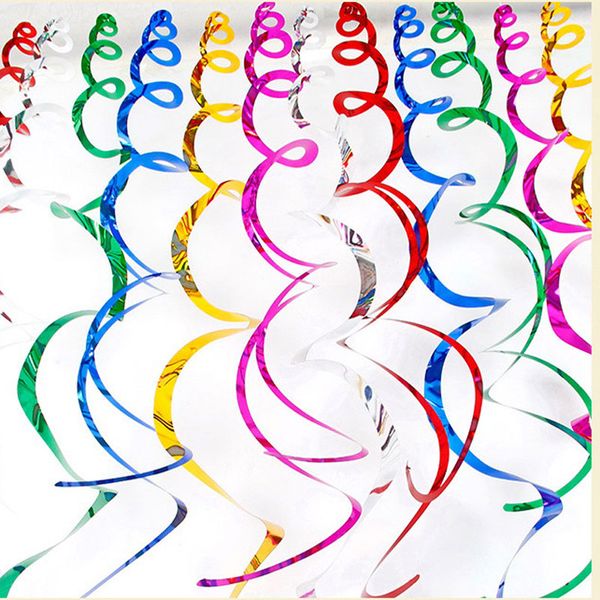 

6pcs/set colorful pvc double spiral ornaments christmas birthday pendant drop ornaments party decorations hanging pendent banners
