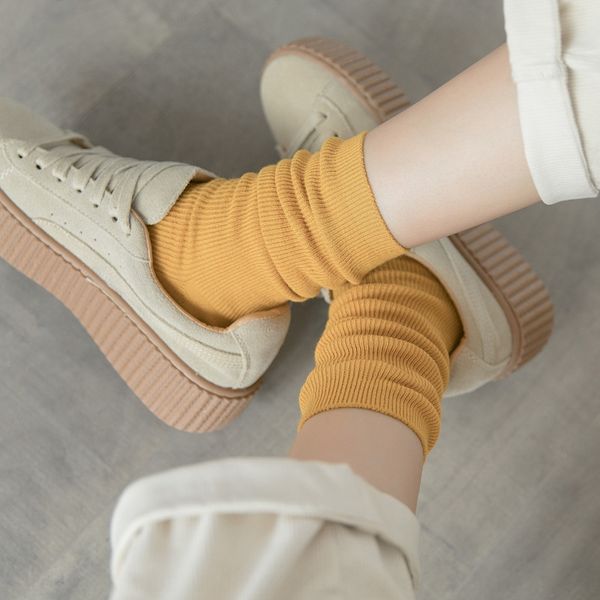 

women's autumn korean style thin autumn all-match silk sockscotton socks cotton socksstockingsstyle all-match purple trendy socks, Pink;yellow