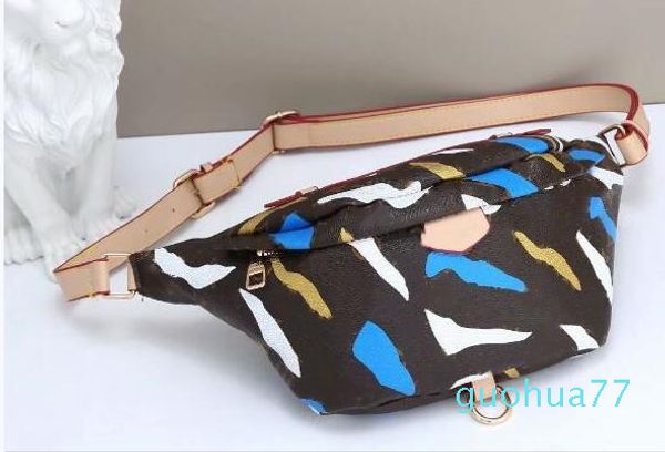 

2020 new graffiti chest bag female belt male waist bag designer men's small bag graffiti belly